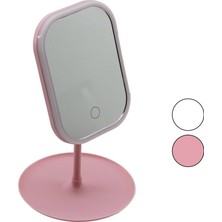 Dikdörtgen Ledli - USB Şarjlı Makyaj Aynası 90° Takılık Sepetli Ayak Renkli Pls 13.5 x 18.5 cm