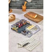 Tepsili Lüx 5 Bölmeli 6 Parça Kahvaltılık Seti, Şık ve Fonksiyonel Akrilik Tepsili Lüks 5 Bölmeli Kahvaltılık Seti - Kahvaltı Keyfinizi Artırın!