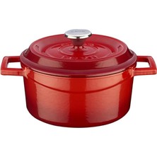 Döküm Yuvarlak Tencere, Trendy, 16CM, Kırmızı