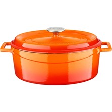 Döküm Oval Tencere. Edition Serisi Ölçü 23X29CM. Turuncu