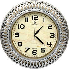 Mcreative BL-1057 Serisi Klasik Kadran Işleme Desenli Sessiz Akar 30  cm  Duvar Saati Gold-Gri