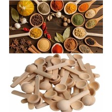 12 Adet Ahşap Baharatlık - Ölçek Kaşığı - Ahşap Kaşık 7  cm