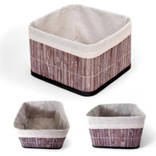 Mcreative Bambu Çok Amaçlı Saklama Kutusu Düzenleyici Kare Organizer, Dekoratif Bambu Düzenleyici Gri (20 x 20 x 13 cm )