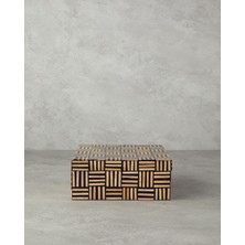 Mcreative Home Boho Stripe Bambu Dekoratif Kutu Naturel