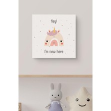 Mcreative Bebek Odası Için Minimal Unicorn Tasarımlı Kanvas 25 x 25 cm