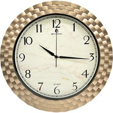 Mcreative BL-1037 Serisi Klasik Kadran Örme Desenli Sessiz Akar 30  cm  Duvar Saati Gold