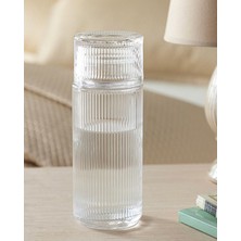Home Striped Cam Başucu Sürahı 730 ml Şeffaf