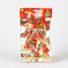 Mcreative Yılbaşı Süsü Kurdeleli Çan 6'lı Paket Dore 5x6  cm .