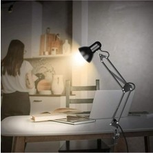 Mcreative Masa Lambası 360° Hareketli Akrobat Mengeneli Noas Köln Siyah Çalışma Masası Lambası + Ampul E27 Hediye