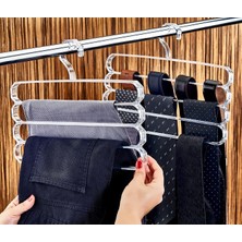 Kristal 4 Gözlü Pratik Pantolon ve Etek Askısı (Şeffaf), Kristal Kravat ve Fular Askısı