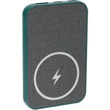 P50 5000MAH Prm PD22.5W+QC3.0 Magsafe 15W Kablosuz Standlı Yeşil Taşınabilir Pil Şarj Cihazı Powerbank