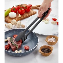 Mcreative Servis ve Izgara Maşası Yanmaz Yapışmaz Silikon Maşa Kaymaz Barbekü Maşası