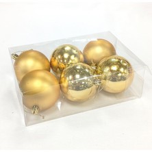 Mcreative Yılbaşı Topu 6'lı Paket Gold 8  cm .