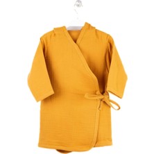 4 Katlı Müslin Bebek Kundak, Tek Ebat, Pamuklu, 60 x 110 CM,%100 Pamuk Bebek Bornoz, Müslin Bebek Giyim,bebek Hediye,müslin (3-4 Yaş, Hardal)