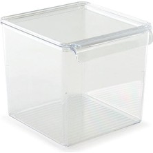 Mcreative M-E73-10-16 Kapaklı Küp Düzenleyici, Şeffaf