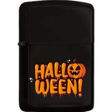 Mcreative Gift Halloween Tasarımlı Renkli Baskılı Siyah Benzinli Metal Çakmak