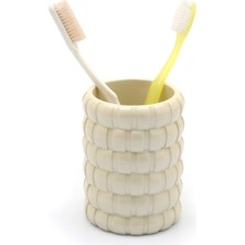 Diş Fırçalık Örgü Krem Model Poliresin