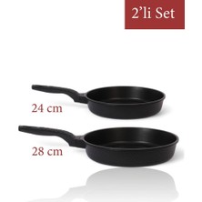 Brillant Karma - Sinistra 2'li Tava Seti 24/28 Saplı Kızartma Granit Tava Seti
