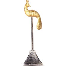 Mcreative Metal Biblo Tavuskuşu Gold-Gümüş 7,5 x 7 x 22  cm .