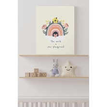 Mcreative Rainbow Floral Tasarımlı Bebek Odası Kanvas Tablo Ölçüleri: 30 x 40  cm