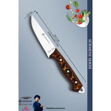 SÜRMENOX Sürmene Serisi Mutfak Bıçak Et Ekmek Sebze Salata Bıçağı Kahverengi No:2 ( MFT-006 )