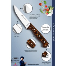 SÜRMENOX Sürmene Serisi Mutfak Bıçak Et Ekmek Sebze Salata Bıçağı Kahverengi No:2 ( MFT-006 )