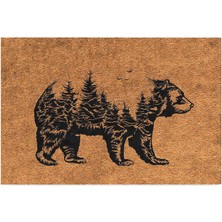 Tasarımlı Dekoratif Kapı Önü Paspas, Dış Mekan/ev Içi/banyo/mutfak/yatak Odası/giriş Paspasları (Bear, 45 x 70)