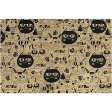Tasarımlı Dekoratif Kapı Önü Paspas, Dış Mekan/ev Içi/banyo/mutfak/yatak Odası/giriş Paspasları (Kediler, 45 x 70)