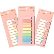 Mcreative Sticky Notes Şeffaf Renkli Yapışkan Not Kağıtları Defter Yer Imleri Etiket Ayraç 3'lü Set (Vanilya)