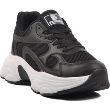 Walkway Ayakmod 164 G Siyah-Beyaz Tekstil Kadın Sneaker