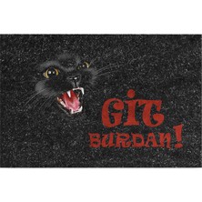 Tasarımlı Dekoratif Kapı Önü Paspas, Dış Mekan/ev Içi/banyo/mutfak/yatak Odası/giriş Paspasları (Git Buradan Siyah, 45 x 70)