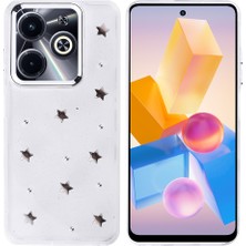 Teleplus Infinix Hot 40I Kılıf Simli Glitter Yıldız Desenli Kapak
