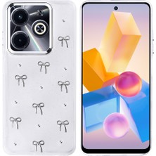 Teleplus Infinix Hot 40I Kılıf Simli Glitter Fiyonk Desenli Kapak
