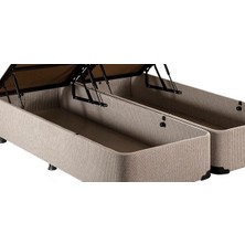 Niron Baza 140x190 cm Çift Kişilik Sandıklı Klasik Kumaş Baza Sağlamlaştırılmış Metal Profil Baza