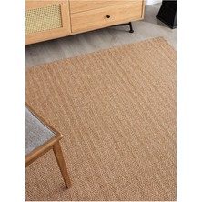 SRZ-0503 Jüt Tabanlı Hasır Dokuma Örme Bohem Antialerjik Halı Kilim Balık Sırtı