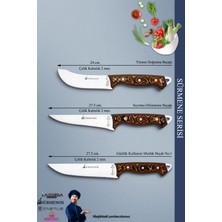 SÜRMENOX Sürmene Serisi Mutfak Bıçak Seti Et Ekmek Sebze Salata Bıçağı 3'lü Set Kahverengi ( MFT-022 )