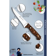 SÜRMENOX Sürmene Serisi Mutfak Bıçak Seti Et Ekmek Sebze Salata Bıçağı 3'lü Set Kahverengi ( MFT-022 )