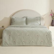 Karaca Home Myra Çift Kişilik Çiçekli Yatak Örtüsü Adaçayı