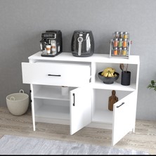 Tanmob MTD0401 Inci 128  cm  Kapaklı Çekmeceli Alt Mutfak Dolabı Beyaz