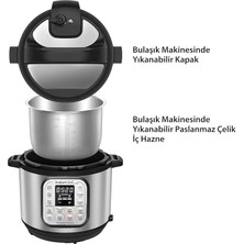 Instant Pot Duo 7'si 1 Arada Akıllı Pişirici, 5.7 L, Düdüklü Tencere, Yumuşak Pişirici, Pilav Pişirici, Sote Tavası, Yoğurt Hazırlayıcı, Buharlı Pişirici ve Yemek Isıtıcısı, Siyah/paslanmaz Çelik