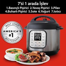 Instant Pot Duo 7'si 1 Arada Akıllı Pişirici, 5.7 L, Düdüklü Tencere, Yumuşak Pişirici, Pilav Pişirici, Sote Tavası, Yoğurt Hazırlayıcı, Buharlı Pişirici ve Yemek Isıtıcısı, Siyah/paslanmaz Çelik