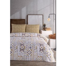 Monolisse Soren Çift Kişilik Pike Takımı 200X230 cm Homas   Koyu Kahve Bej