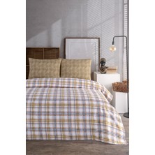 Monolisse  soren Çift Kişilik Pike Takımı 200X230 cm Tual  Indigo Hardal