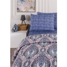 Evim  soren Çift Kişilik Pike Takımı 200 x 230  cm  Morella  Lacivert Pembe
