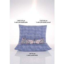 Evim  soren Çift Kişilik Pike Takımı 200 x 230  cm  Morella  Lacivert Pembe