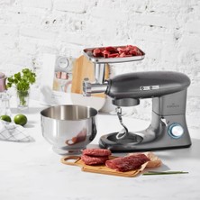 Karaca Multichef Stand Mikser 6 Kademeli Hız Ayarı Balon Çırpıcı Düz Karıştırıcı Hamur Kancası Mutfak Şefi 1900W 5,5 Lt (Kıyma Çekme /sucuk-Sosis/içli Köfte Aparatlı)