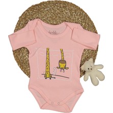 Unısex 3/18 Ay Zürafa Baskılı Uzun Kol Badi