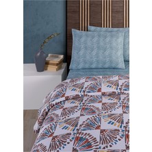 Soren Tek  Kişilik Pike Takımı 160X230 cm Orient  Mavi Kahve