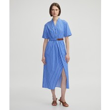 İpekyol Kontrast Kemerli Çizgili Elbise IS1250002488089