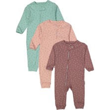 Kız 9/18 Ay Fermuarlı Çiçekli Tulum